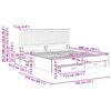 vidaXL Sengestamme med hodegjerde Hvit 180 x 200 cm Konstruert tre