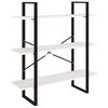 vidaXL Bokhylle 3 niv&aring;er hvit 100x30x105 cm heltre furu