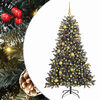 vidaXL Kunstig juletre med 300 LED gr&oslash;nn 180 cm PVC og plast og st&aring;l