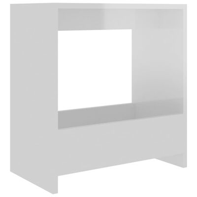 vidaXL Sidebord høyglans hvit 50x26x50 cm sponplate