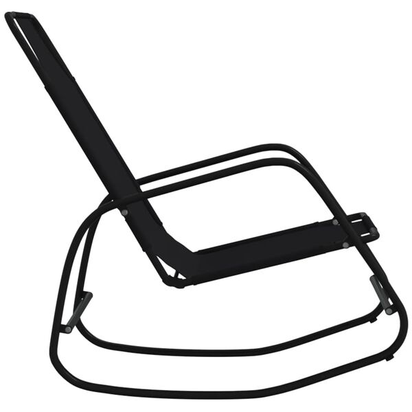 vidaXL Gyngende solseng svart stål og textilene