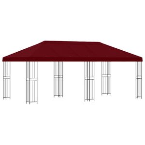 vidaXL Paviljong med sidevegger 6 x 3 m Burgunder Polyester og st&aring;l