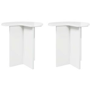 vidaXL Sidetabell 2 pcs H&oslash;gglans hvit &Oslash; 39 x 38 cm Konstruert tre