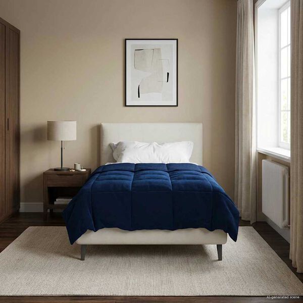 vidaXL Full &aring;r dyne Quilted M&oslash;rkebl&aring; 140 x 220 cm Mikrofiber