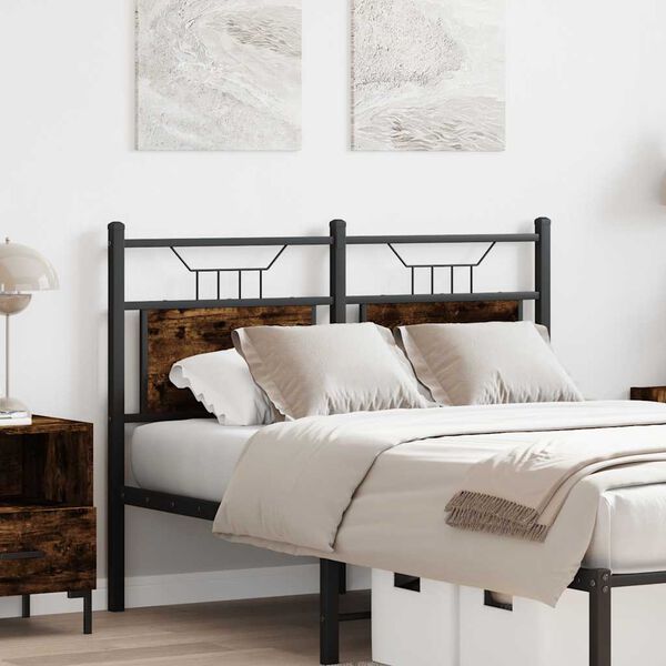 vidaXL Utskiftbar sengegavl r&oslash;kt eik 120 cm konstruert tre og st&aring;l