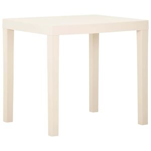 vidaXL Hagebord hvit 79x65x72 cm plast