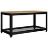 vidaXL Salongbord lysebrun og svart 90x45x45 cm MDF og jern
