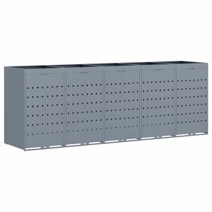 vidaXL Oppbevaring for 5 s&oslash;ppelb&oslash;tter Lysegr&aring; 340 x 77,5 x 121,5 cm