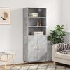 vidaXL Highboard betonggr&aring; 69,5x34x180 cm konstruert tre