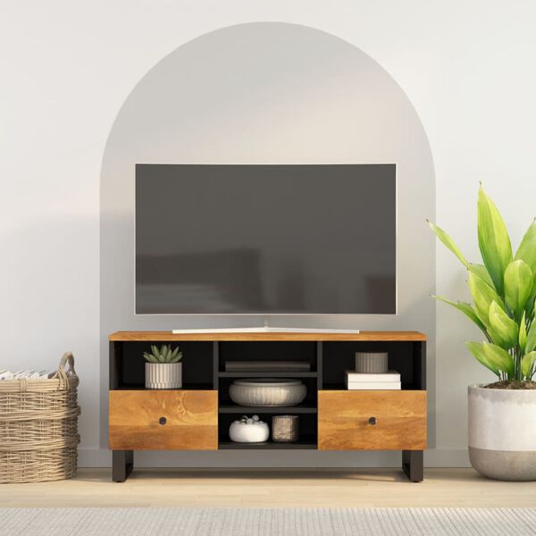 vidaXL TV-benk 100x33x46 cm heltre mango og konstruert tre