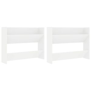vidaXL Veggskoskap 2 stk 80x18x60 cm hvit sponplate