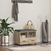 vidaXL Gangbenk Sonoma eik 60 x 38 x 46 cm Sponplate og Polstret Stoff