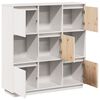 vidaXL Highboard hvit 110,5x35x117 cm heltre furu