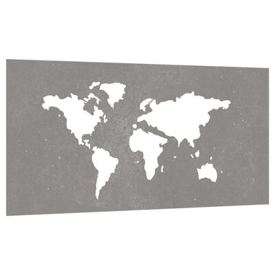 vidaXL Veggdekorasjon til hage 105x55 cm cortenstål verdenskart-design