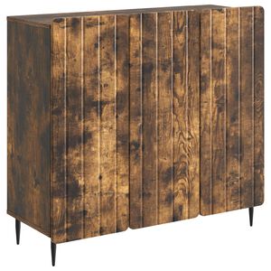 vidaXL Serviesskap R&oslash;kt Eik 89 x 34,5 x 82 cm Konstruert tre