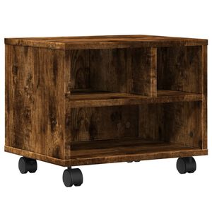 vidaXL Skriverstativ med hjul r&oslash;kt eik 41x32x34,5 cm