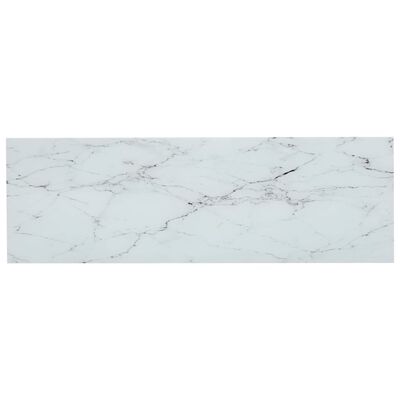 vidaXL Hylle gjennomsiktig og hvit marmor 100x36x90 cm herdet glass
