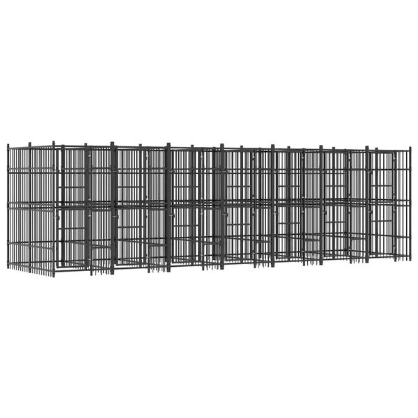 vidaXL Utend&oslash;rs hundeg&aring;rd st&aring;l 12,9 m&sup2;