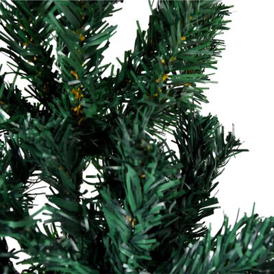 vidaXL Kunstig halvt juletre med stativ slankt grønn 210 cm
