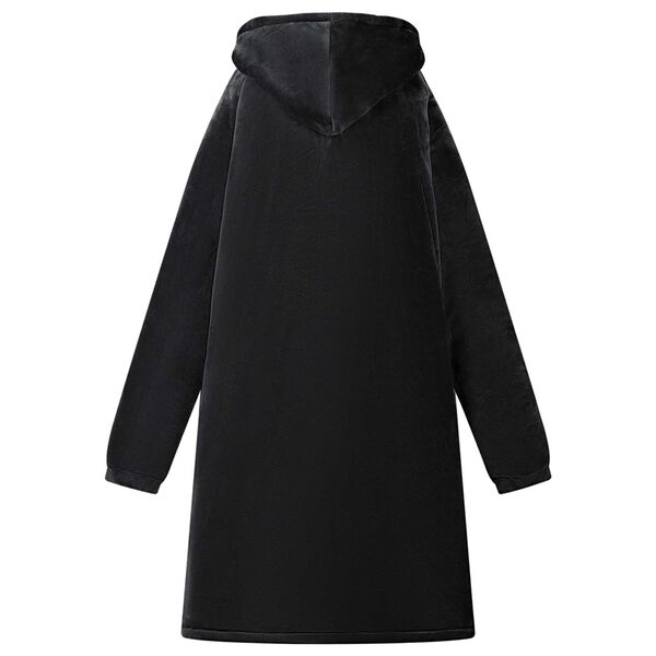 vidaXL Teppe-hettegenser Svart L Fleece og Flanell