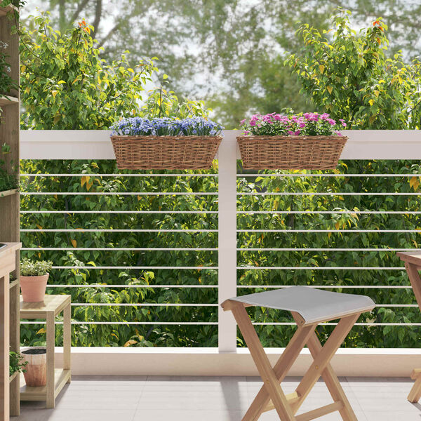 vidaXL Hengende Plantekurv 2 pcs Brun 48 x 22 x 15 cm Lacak Rattan