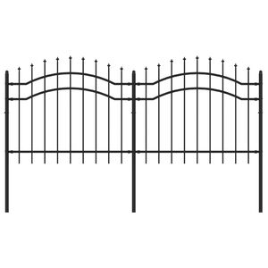 vidaXL Hagegjerde med spydtopp svart 239x100 cm pulverlakkert stål