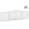 vidaXL Gabionkurver buede 7 stk 400x30x100/120 cm galvanisert jern
