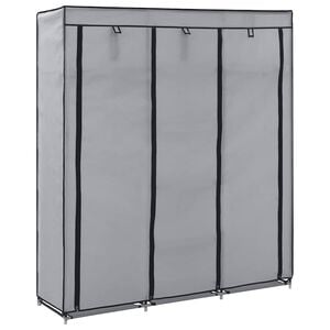 vidaXL Garderobe med skap og stenger gr&aring; 150x45x175 cm stoff