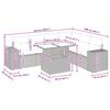 vidaXL Hagesofaer med puter 7 deler grå polyrotting akasie