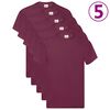 Fruit of the Loom Originale T-skjorter 5 stk burgunder S bomull