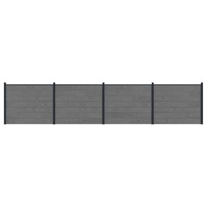 vidaXL Gjerdeplate 4 pcs WPC og Aluminium Gr&aring;