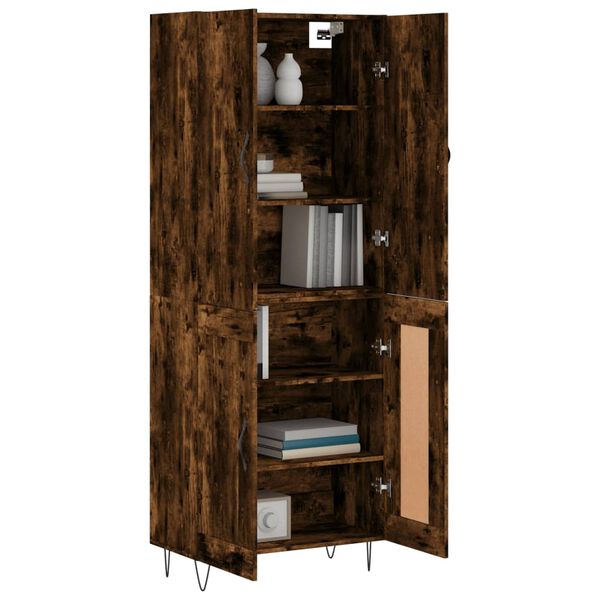 vidaXL Highboard r&oslash;kt eik 69,5x34x180 cm konstruert tre