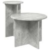 vidaXL Sidebordssett 2 stk. Betonggr&aring; &Oslash; 45 x 35 cm Konstruert tre