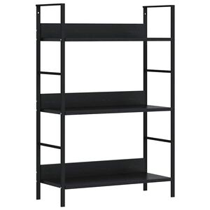 vidaXL Bokhylle 3 lag svart 60x27,6x90,5 cm konstruert tre