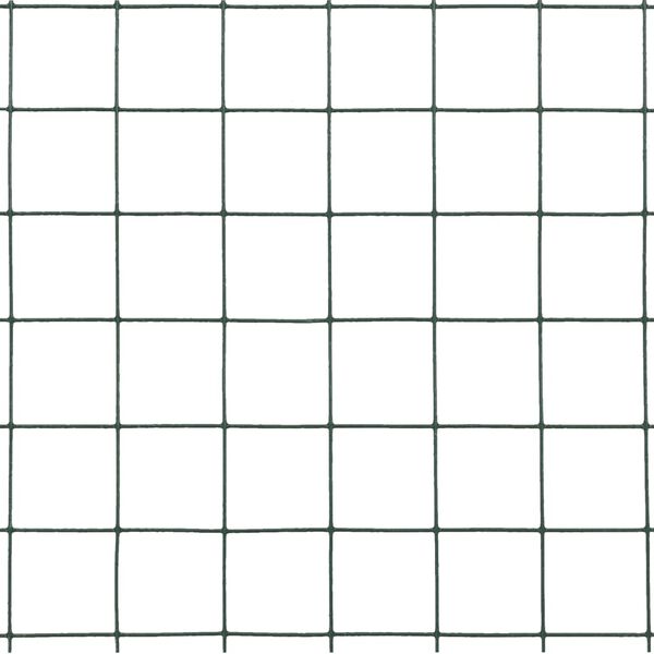 vidaXL Trådgjerde kylling stål med PVC-belegg 10x0,5 m grønn