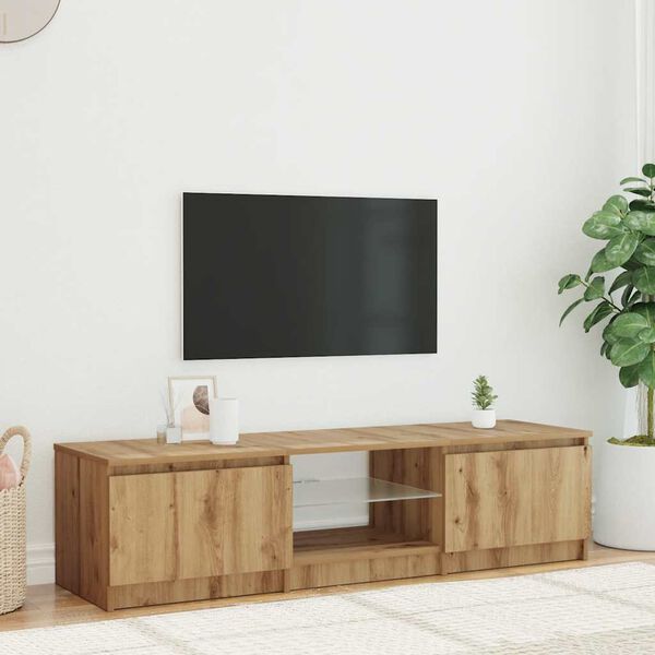 vidaXL TV-benk med LED-lys artisan eik 140x40x36 cm konstruert tre