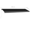 vidaXL Manuell uttrekkbar markise med LED 600x350 cm antrasitt
