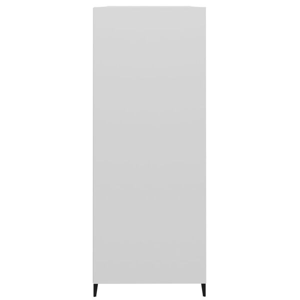 vidaXL Skjenk høyglans hvit 69,5x32,5x90 cm konstruert tre