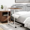 vidaXL Sidebord med hjul hvit 55x35x70 cm konstruert tre