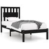 vidaXL Sengeramme svart heltre furu 75x190 cm Small Single