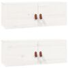 vidaXL Veggskap 2 stk hvit 80x30x30 cm heltre furu