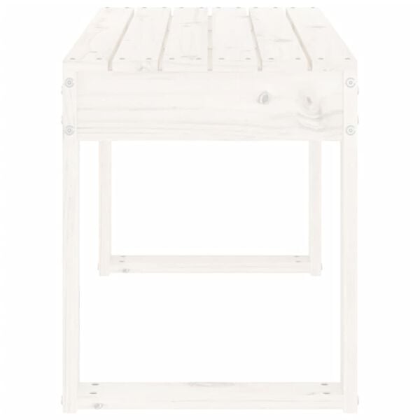 vidaXL Hagebenk hvit 80x38x45 cm heltre furu