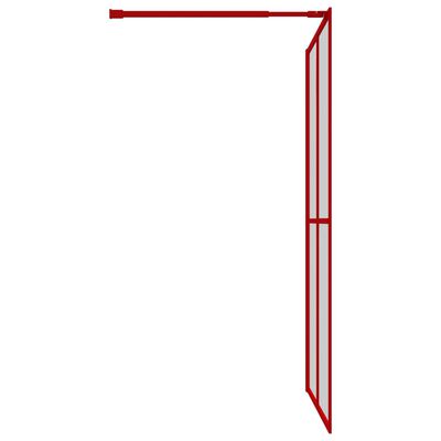 vidaXL Dusjvegg med klart ESG-glass rød 140x195 cm