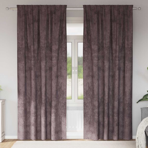 vidaXL Fl&oslash;yel Gardiner med gardiner 2 pcs Brun 260 x 140 cm Fl&oslash;yel