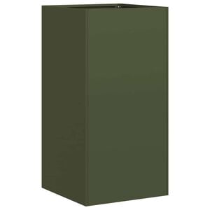 vidaXL Plantekasse olivengr&oslash;nn 40x40x80 cm kaldvalset st&aring;l