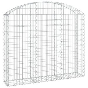 vidaXL Gabionkurv buet 150x30x120/140 cm galvanisert jern