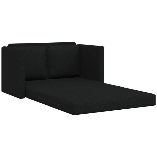 vidaXL Sammenleggbar Sofa seng Svart 112 x 60 x 55 cm stoff