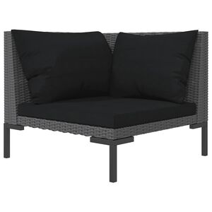 vidaXL Hagesofa med puter halvrund polyrotting