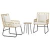 vidaXL Hage Spisegruppe 3 pcs Brun og Krem Poly rattan, stål