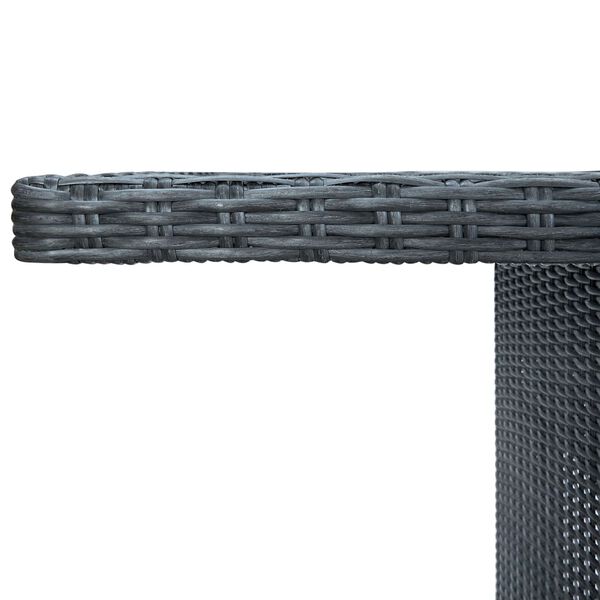 vidaXL Hagebord m&oslash;rkegr&aring; polyrotting og herdet glass